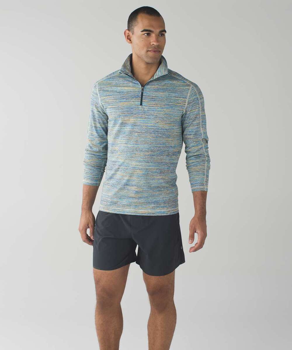Lululemon Surge Warm 1/2 Zip Small Blue Space Dye Rulu Running Pullover